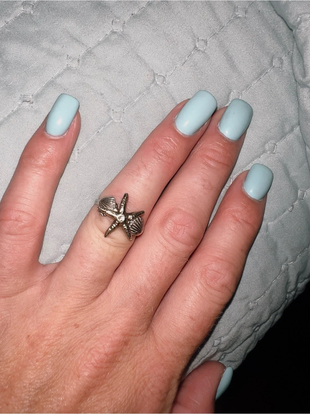 Starfish and seashell ring size 6
